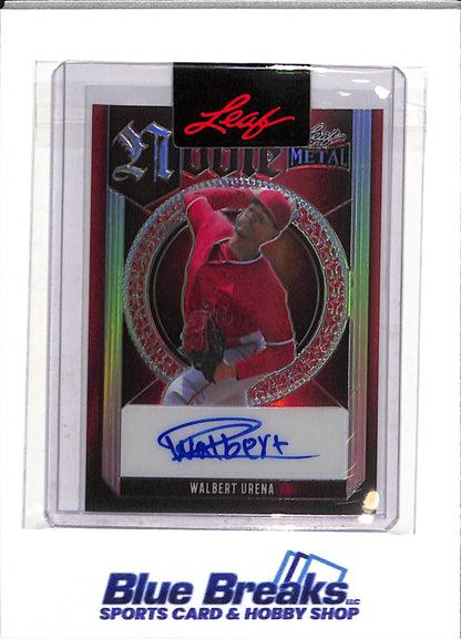 2023 Leaf - Metal - Noble - Red Auto - Pre-Production Proof - Walbert Urena - 1/1 - #A203303 - Baseball - Angels - drop