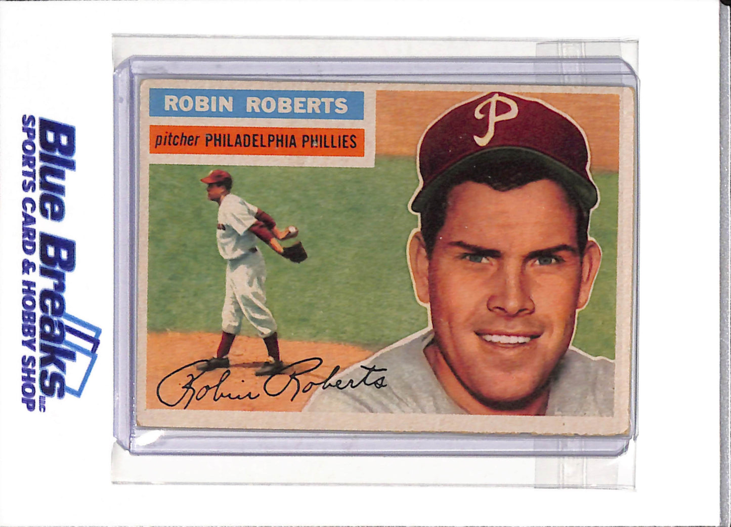 1956 Topps - Robin Roberts - #180 - Baseball - Phillies - drop