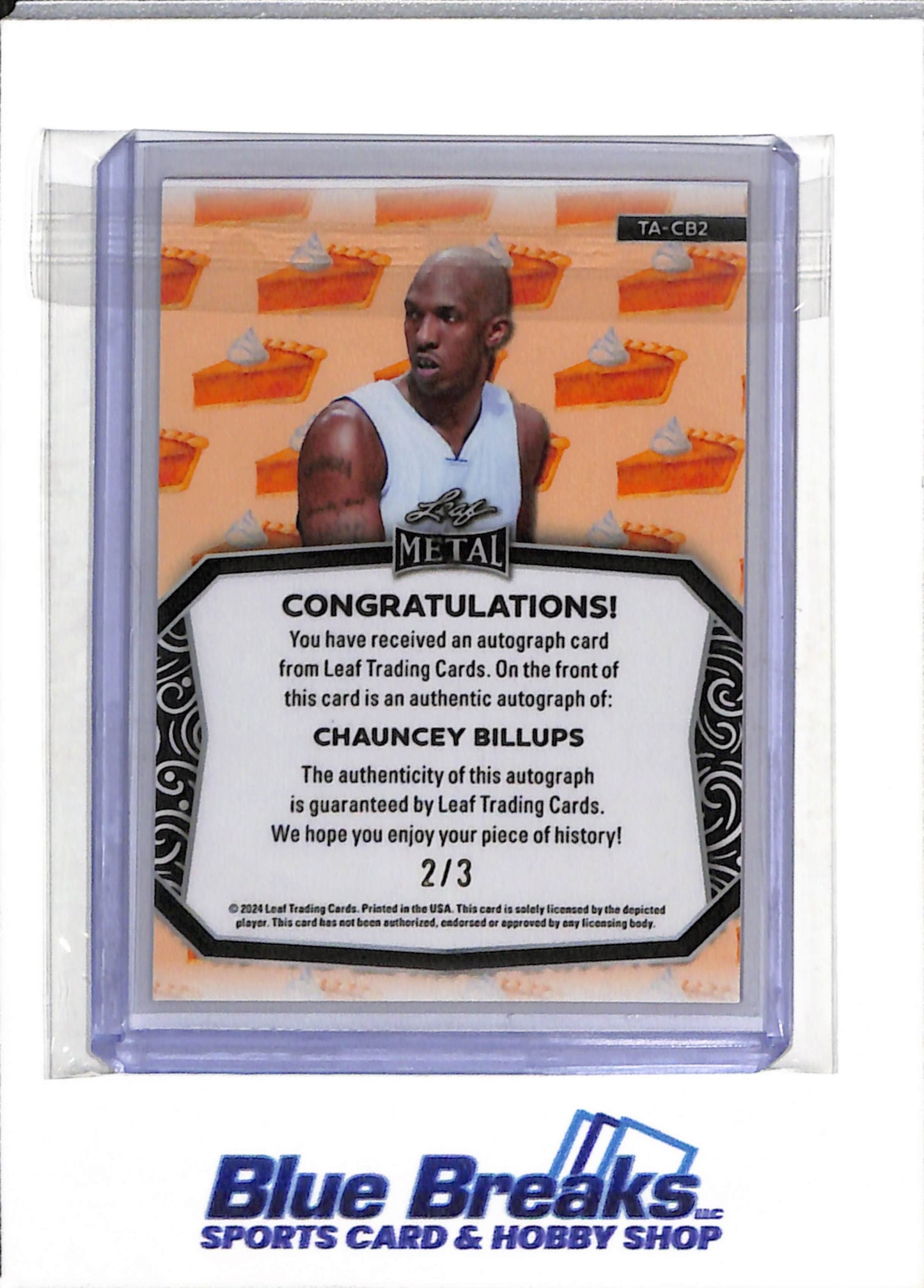 2024 Leaf - Metal - Orange - Pumpkin Pie - Chauncey Billups - 2/3 - #TA-CB2 - Basketball - Trail Blazers - drop