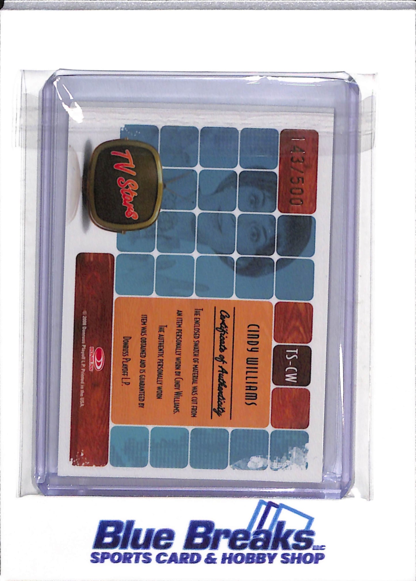 2008 Donruss - TV Stars - Americana - Relic - Cindy Williams - 143/500 - #TS-CW - drop