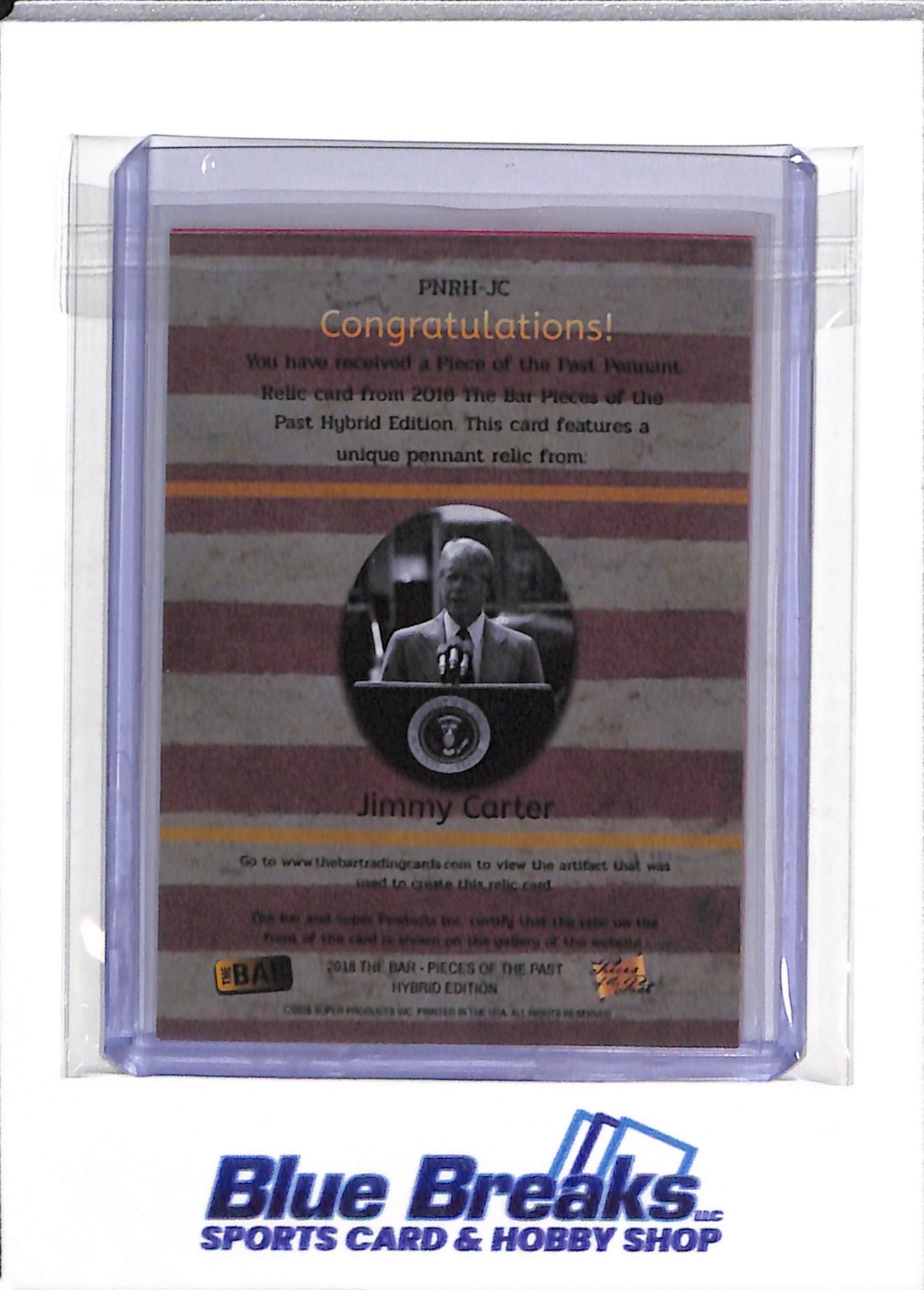 2018 The Bar - Pieces of the Past - Pennant Relics - Jimmy Carter - #PNRH-JC - drop