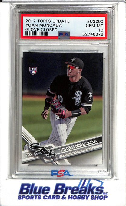 2017 Topps - Update - Glove Closed - Rookie Card - Yoan Moncada - PSA10 - #US200 - Baseball - White Sox - drop
