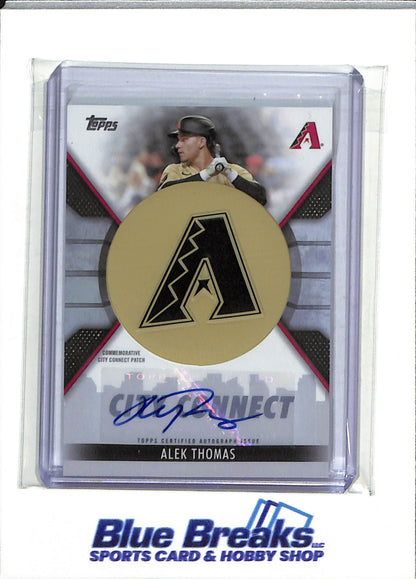 2023 Topps - City Connect Cap Patch Card - Auto - Alek Thomas - 15/25 - #CC-ATH - Baseball - Diamondbacks - drop