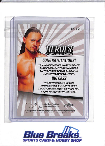 2023 Leaf - Heroes of Wrestling - Auto - Big Cass - #BA-BC1 - drop