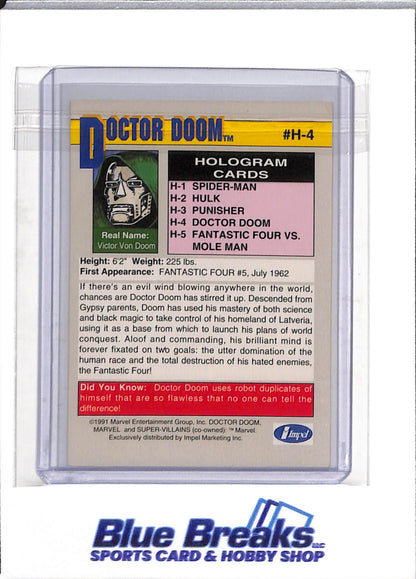1991 Marvel - Super Villains - Hologram - Doctor Doom - #H-4 - drop