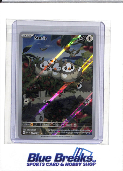 2023 Pokemon - Scarlet & Violet - Special Illustration Holo - Starly - #221/198 - drop