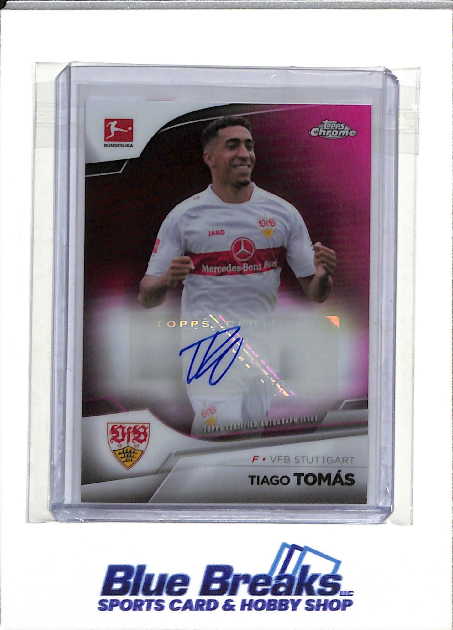 2023 Topps - Chrome - Pink Auto - Tiago Tomas - 079/150 - #BCA-TT - Soccer - Stuttgart - drop