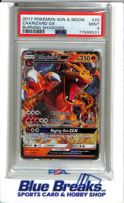 2017 Pokemon - Sun and Moon - Burning Shadows - Illustration Rare Foil - Charizard GX - #20/147 - drop