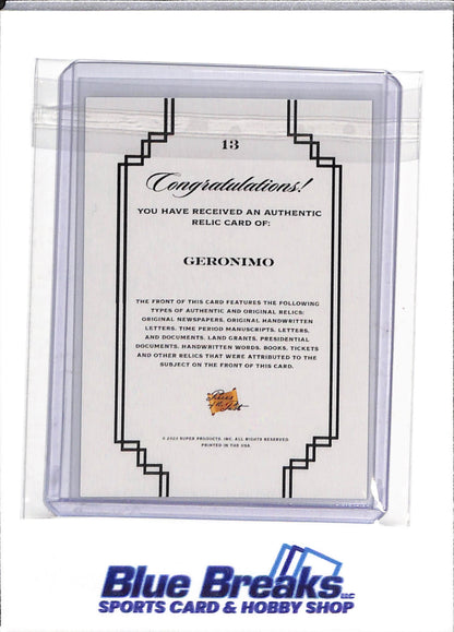 2023 Pieces of the Past - Relic - Geronimo - #13 - drop