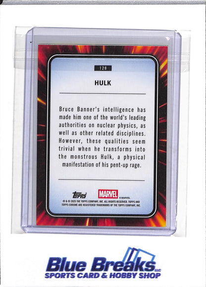 2025 Topps - Chrome - Marvel - Yellow Foil - Hulk - #128 - drop