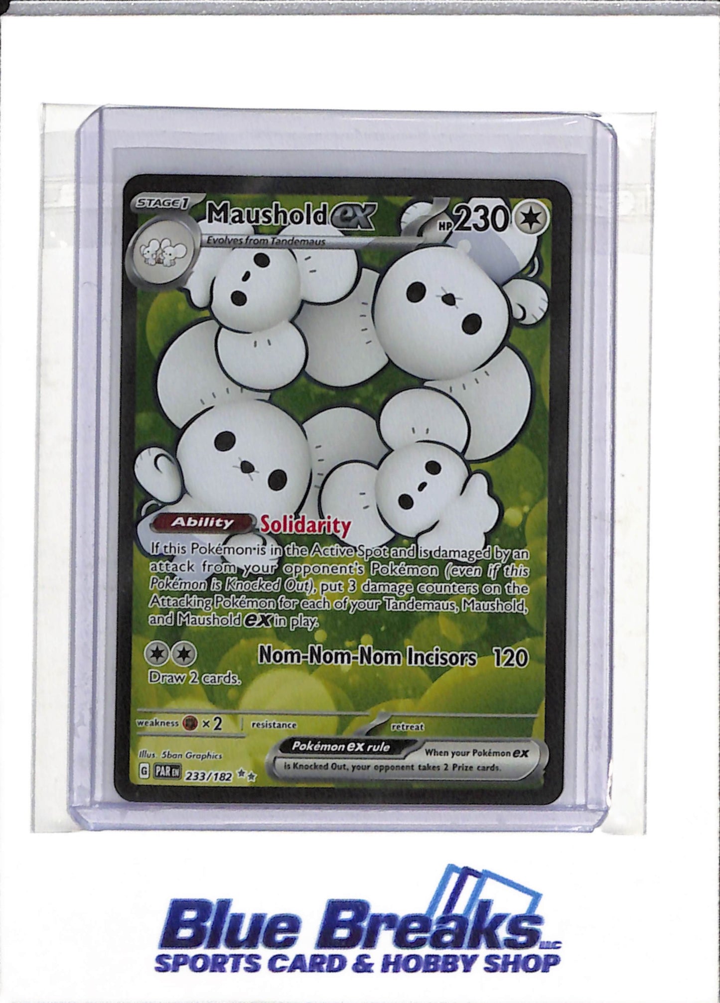 2023 Pokemon - Paradox Rift - Illustration Rare Foil - Maushold ex - #233/182 - drop
