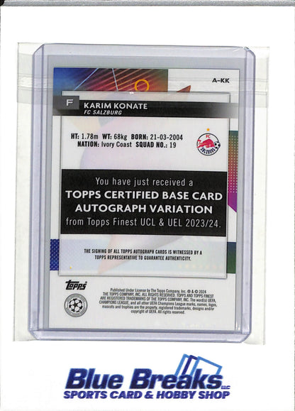 2024 Topps - Finest - Green Refractor - Karim Konate - 23/99 - A-KK - Soccer - Salzburg - drop