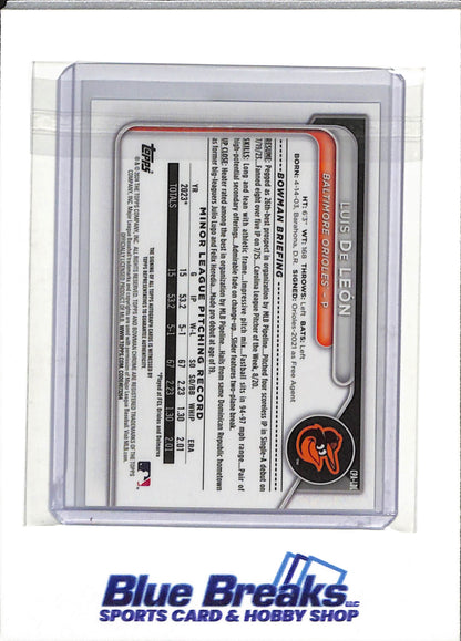 2024 Topps - 1st Bowman Chrome - Auto - Luis De Leon - #CPA-LDL - Baseball - Orioles - drop