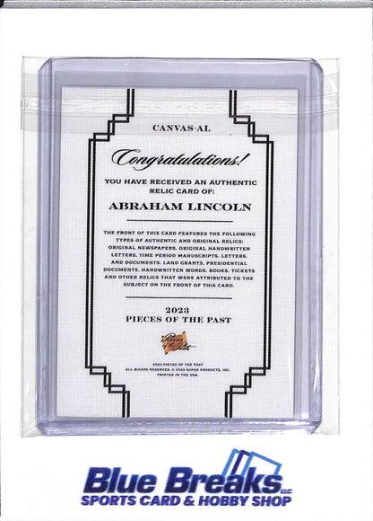 2023 Pieces of the Past - Relic - Abraham Lincoln - #Canvas-AL - drop