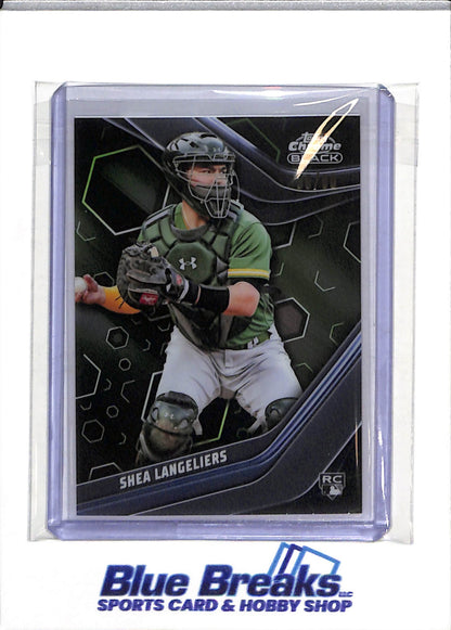 2023 Topps - Chrome Black - Green - Rookie Card - Shea Langeliers - 38/99 - #51 - Baseball - Athletics - drop