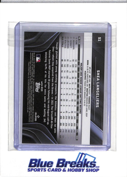 2023 Topps - Chrome Black - Green - Rookie Card - Shea Langeliers - 38/99 - #51 - Baseball - Athletics - drop