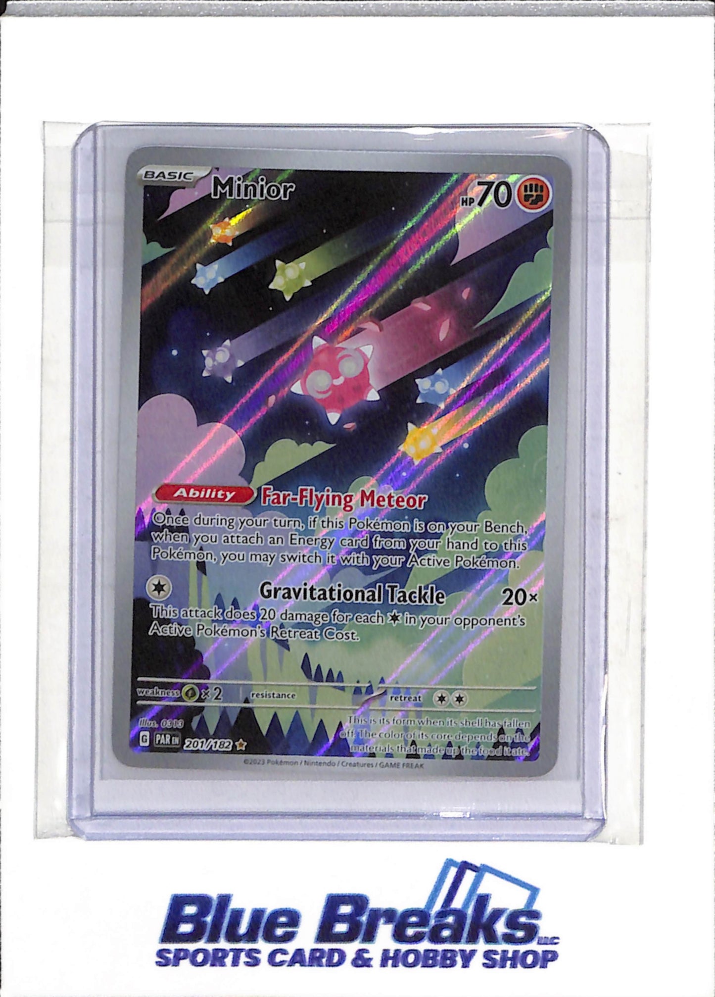 2023 Pokemon - Paradox Rift - Illustration Rare Holo - Minior - #201/182 - drop