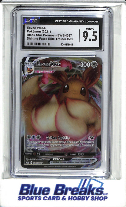 2021 Pokemon - Black Star Promo - Shining Fates Elite Trainer Box - Illustration Rare Foil - Eevee VMax - #SWSH087 - drop