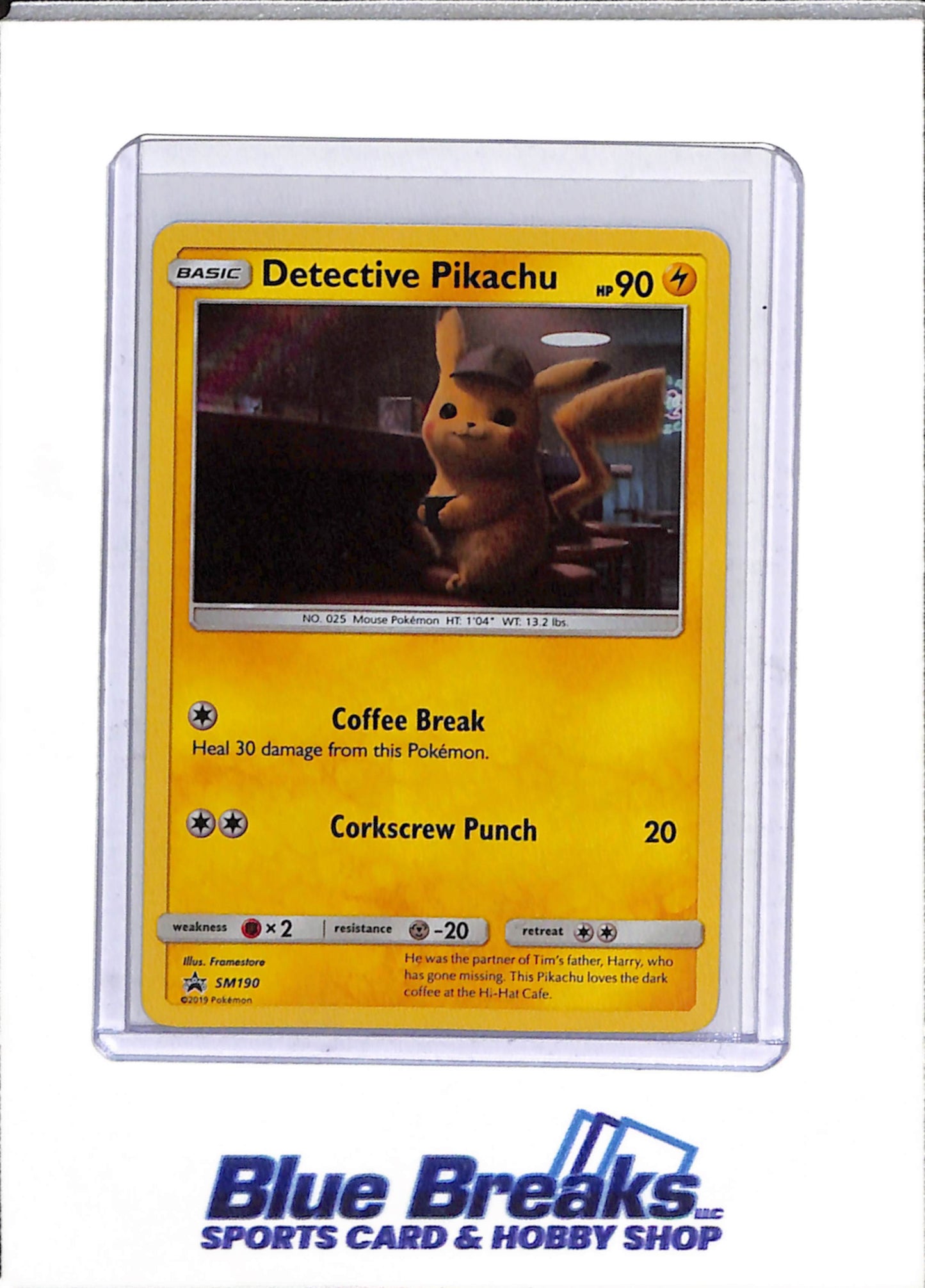 2019 Pokemon - Black Star Promo - Detective Pikachu - #SM190 - drop