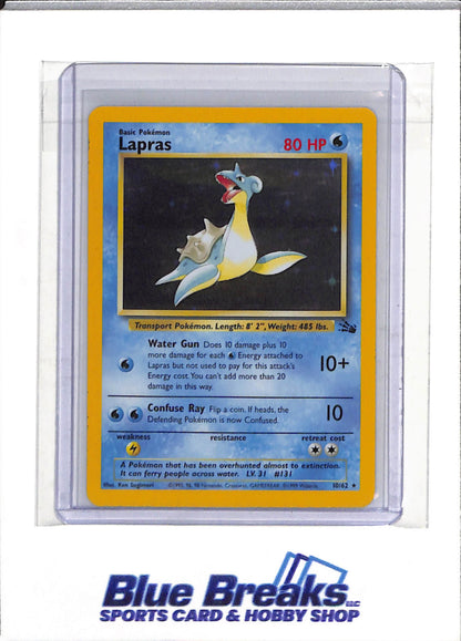 1999 Pokemon - Fossil Set - Holo - Lapras - #10/62 - drop