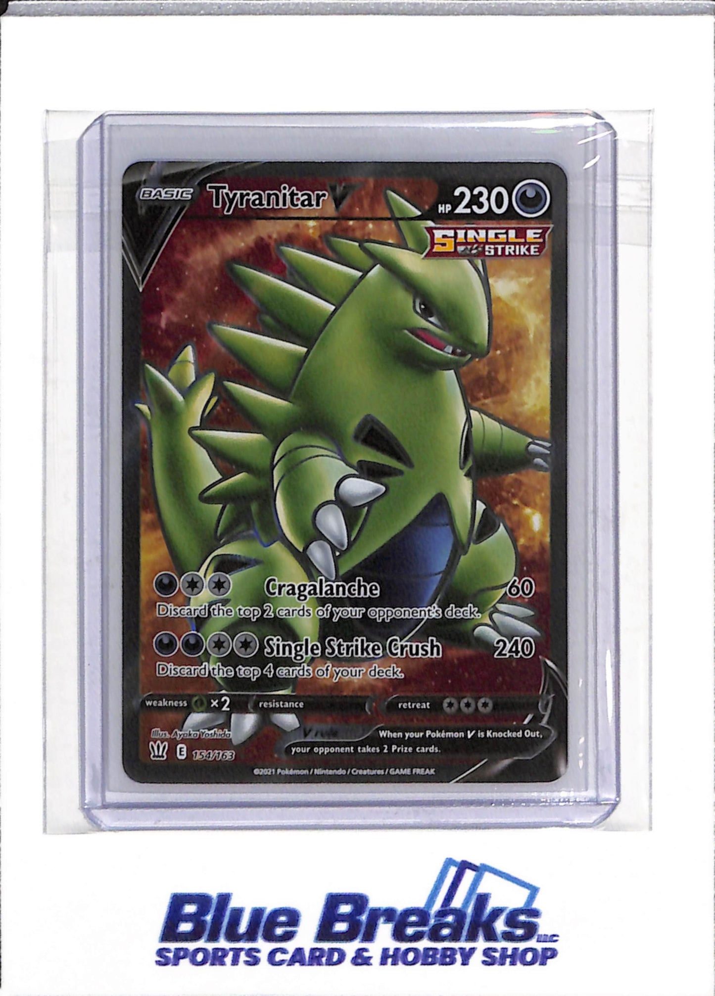 2021 Pokemon - Battle Styles - Illustration Rare Foil - Tyranitar V - #154/163 - drop