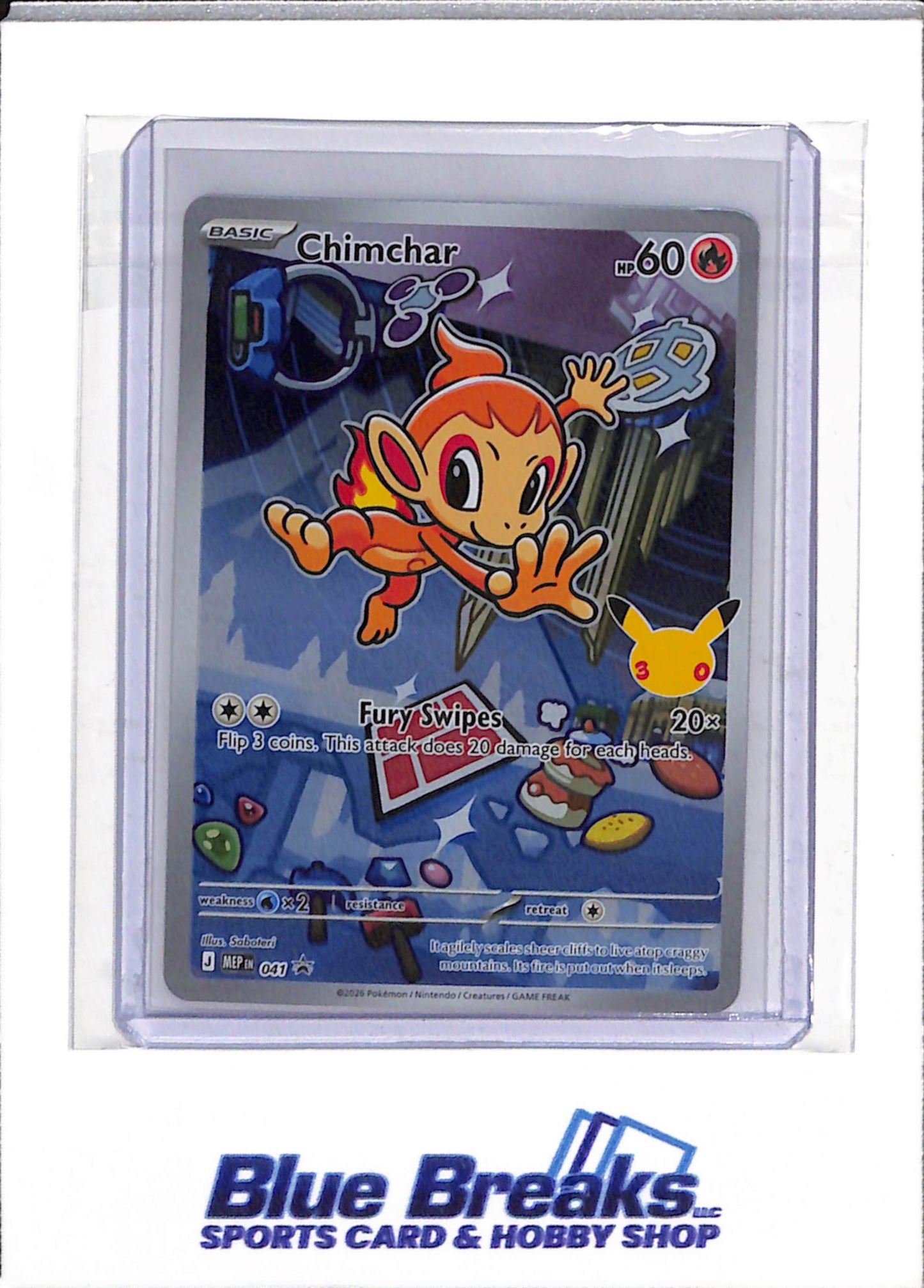 2026 Pokemon - First Partner - 30th Anniversary - Black Star Promo - Holo - Chimchar - #041 - drop