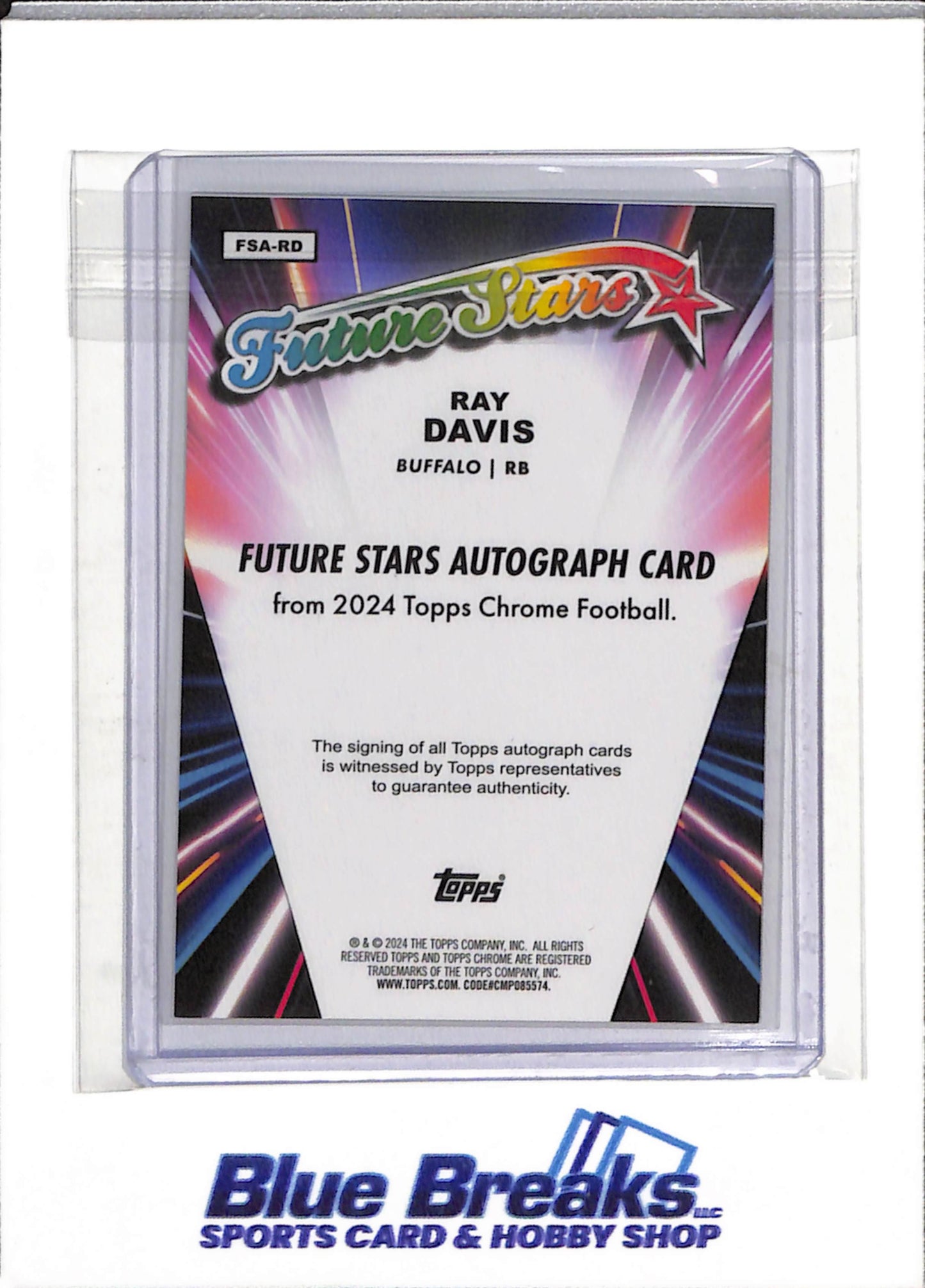 2024 Topps - Chrome - Future Stars - Auto - Rookie Card - Ray Davis - 138/199 - #FSA-RD - drop