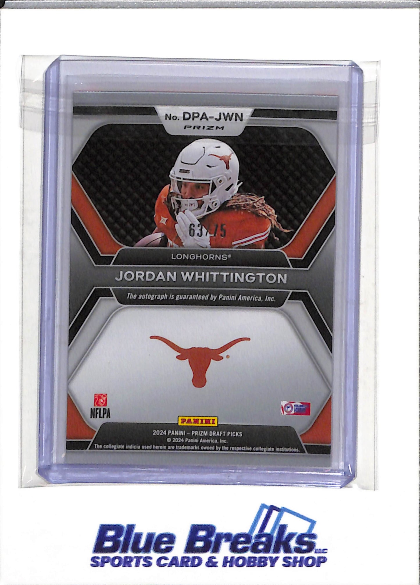 2024 Panini - Prizm - Draft Picks - Autographs - Orange Foil - Jordan Whittington - #DPA-JWN - Football - Longhorns - drops