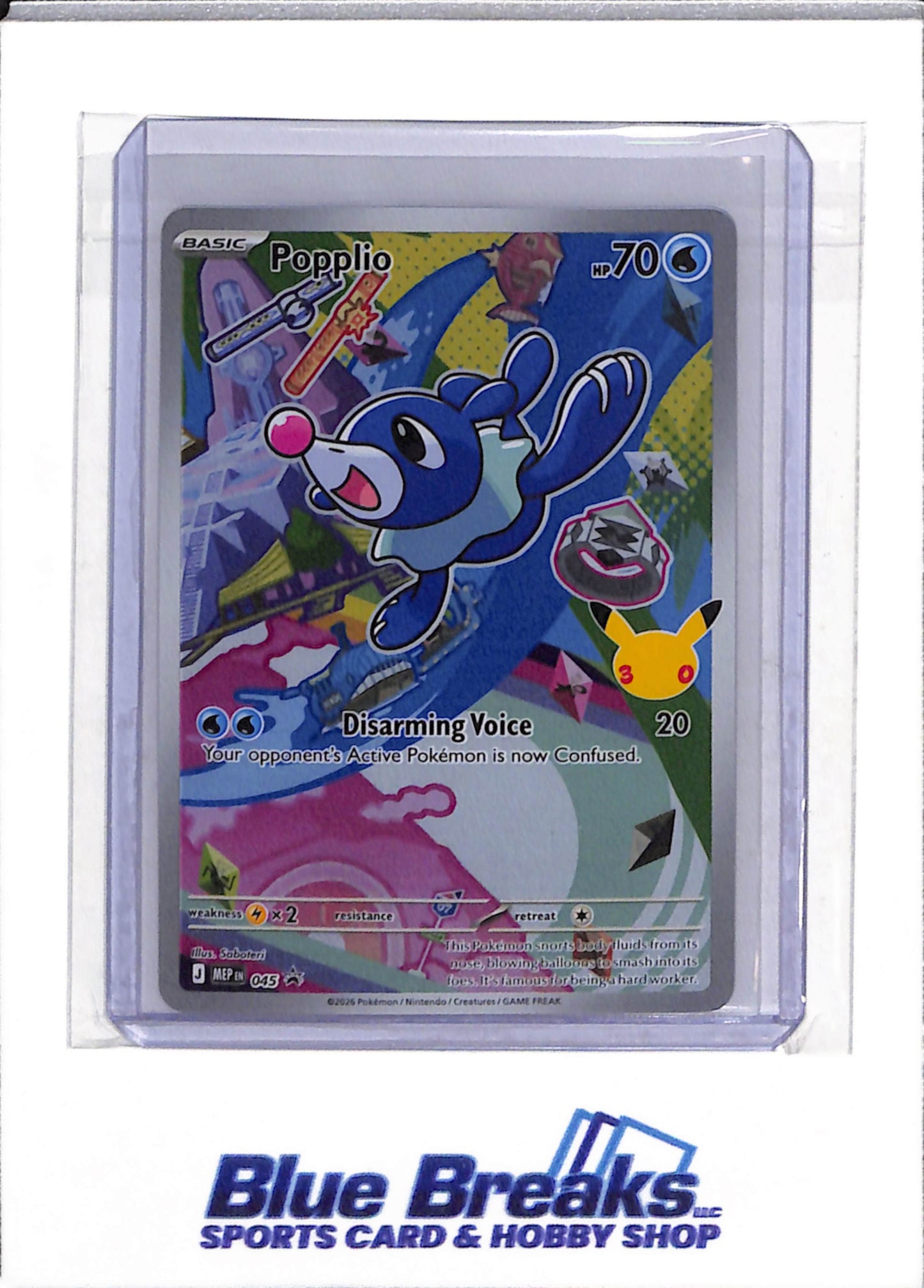 2026 Pokemon - First Partner - 30th Anniversary - Black Star Promo - Holo - Popplio - #045 - drop