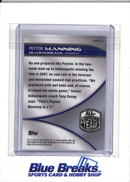 2024 Topps - All-Chrome Team - Green Foil - Peyton Manning - 43/99 - #ACT-1 - Football - Colts - drop