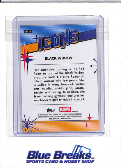 2025 Topps - Chrome - Marvel Icons - Black Widow - #MI-6 - drop