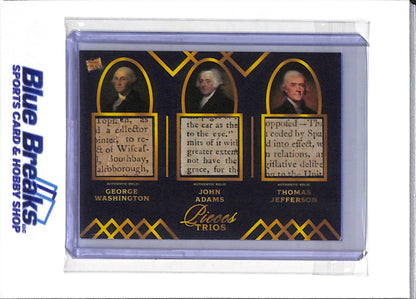 2022 Pieces of the Past - Relic Trio - George Washington - John Adams - Thomas Jefferson - #PT-1 - drop