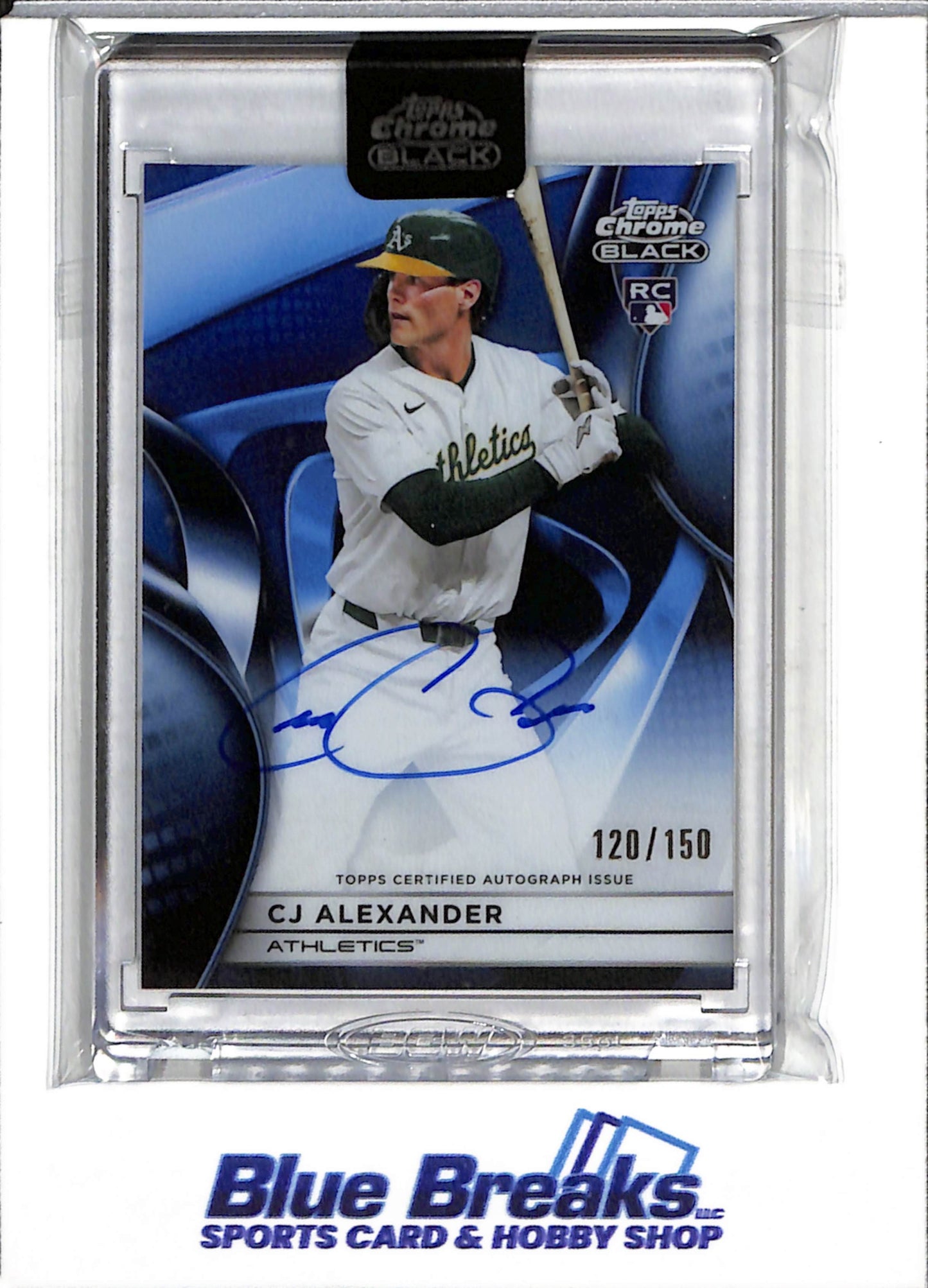 2025 Topps - Chrome Black - Rookie Card - Auto - CJ Alexander - 120/150 - #CBA-CA - Baseball - Athletics - drop