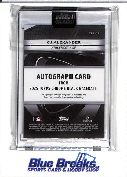 2025 Topps - Chrome Black - Rookie Card - Auto - CJ Alexander - 120/150 - #CBA-CA - Baseball - Athletics - drop