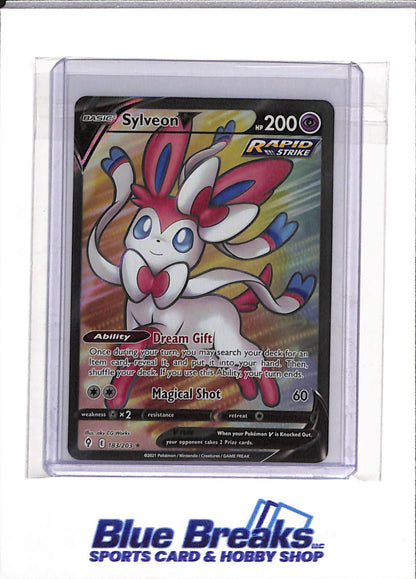 2021 Pokemon - Evolving Skies - Illustration Foil - Sylveon V - #183/203 - drop