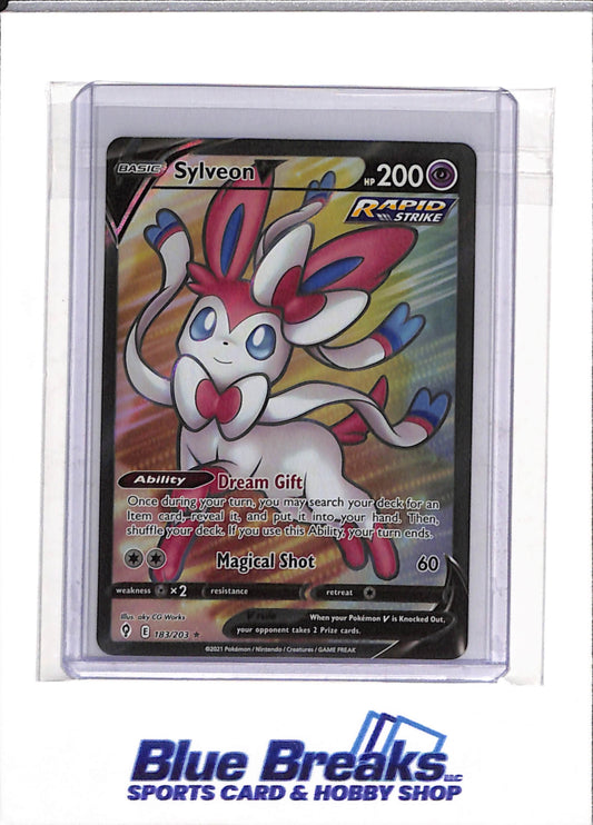 2021 Pokemon - Evolving Skies - Illustration Foil - Sylveon V - #183/203 - drop