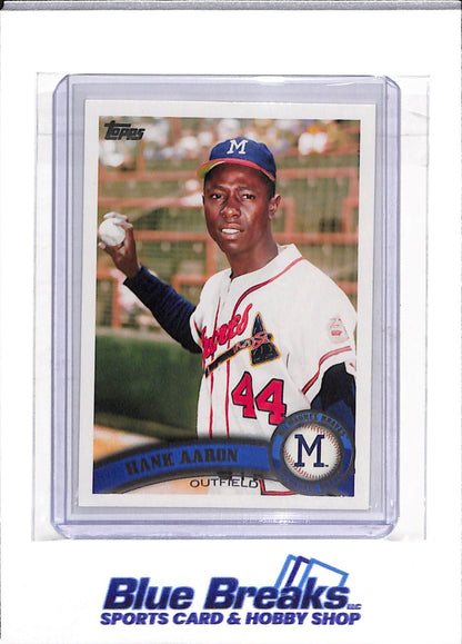 2011 Topps - Update Series - Hank Aaron - #US10 - Baseball - Braves - drop