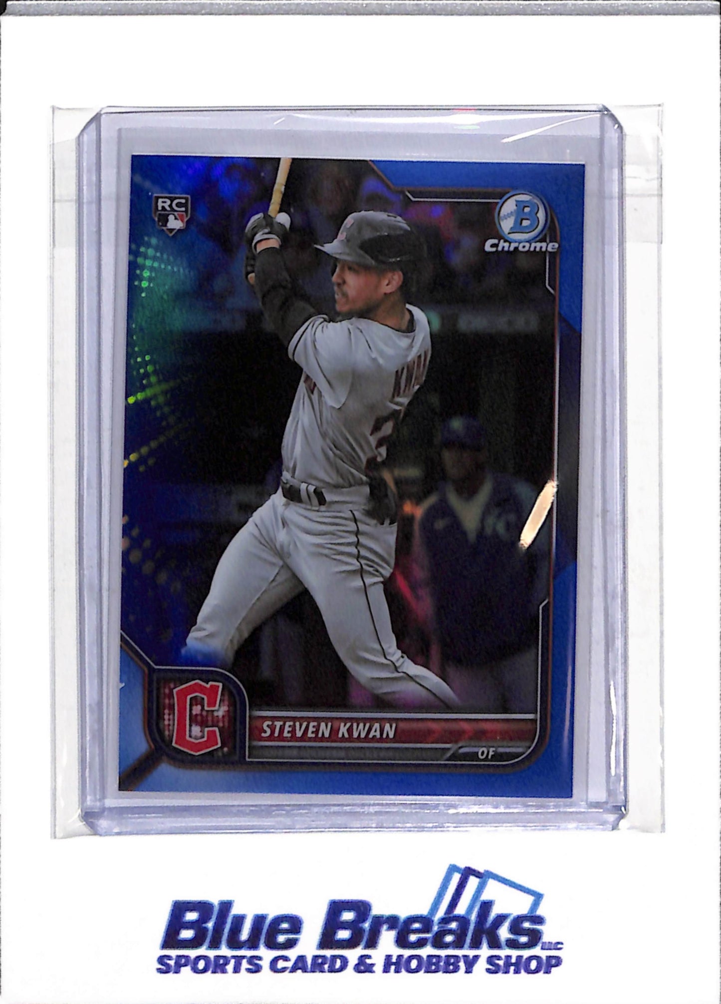 2022 Topps - Bowman Chrome - Rookie Card - Blue Foil - Steven Kwan - 045/150 - #39 - Baseball - Guardians - drop