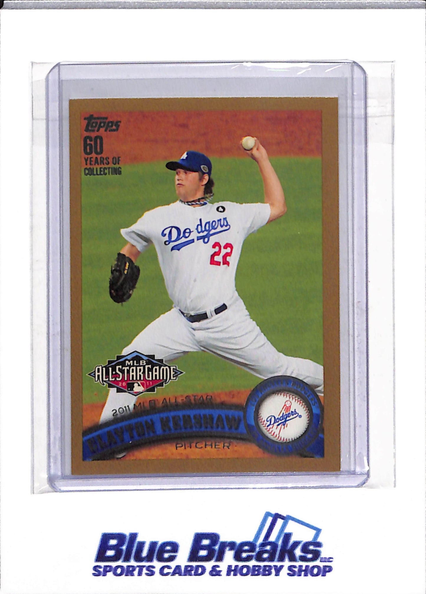 2011 Topps - 60 Years of Collecting - MLB All-Star Game - Clayton Kershaw - 0211/2011 - #US140 - Baseball - Dodgers - drop
