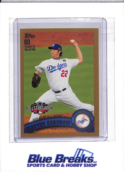 2011 Topps - 60 Years of Collecting - MLB All-Star Game - Clayton Kershaw - 0211/2011 - #US140 - Baseball - Dodgers - drop
