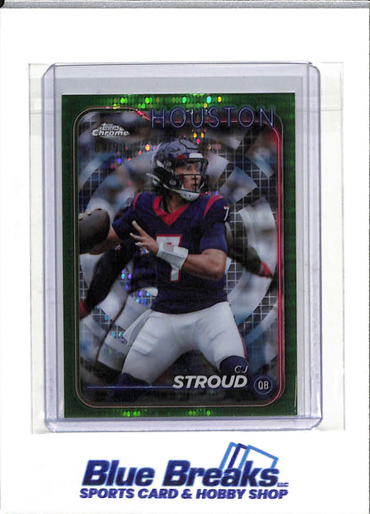 2024 Topps - Chrome - Green Refractor - CJ Stroud - 89/99 - #83 - Football - Texans - drop