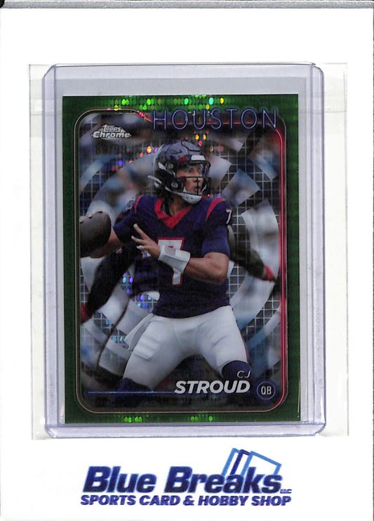 2024 Topps - Chrome - Green Refractor - CJ Stroud - 89/99 - #83 - Football - Texans - drop