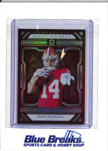 2024 Panini - Photogenic - Rookie Portraits - Red Foil - Ricky Pearsall - 059/150 - #159 - Football - 49ers - drop
