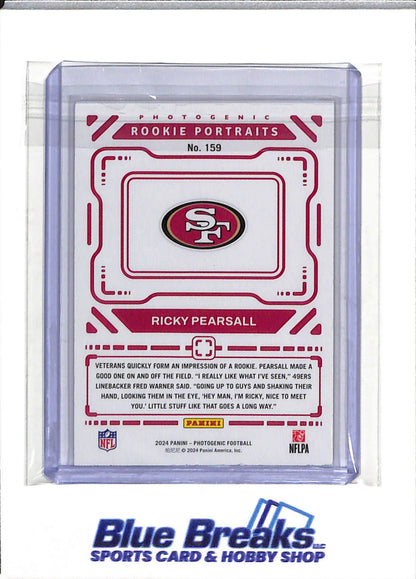 2024 Panini - Photogenic - Rookie Portraits - Red Foil - Ricky Pearsall - 059/150 - #159 - Football - 49ers - drop