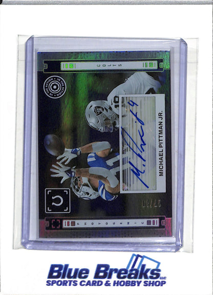 2024 Panini - Photogenic - Silver/Blue Foil - Michael Pittman Jr. - 27/49 - #IAA-MPI - Football - Colts - drop