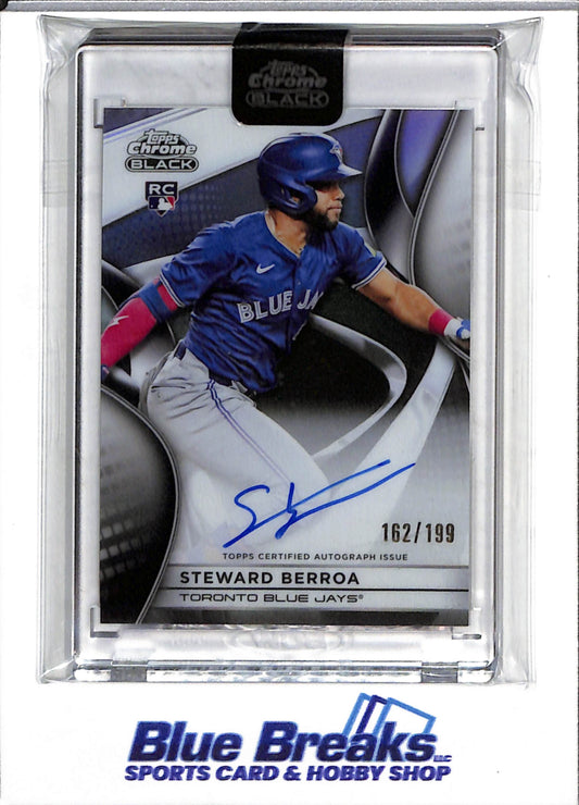 2025 Topps - Chrome Black - Auto - Steward Berroa - 162/199 - #CBA-SB - Baseball - Blue Jay's - drop