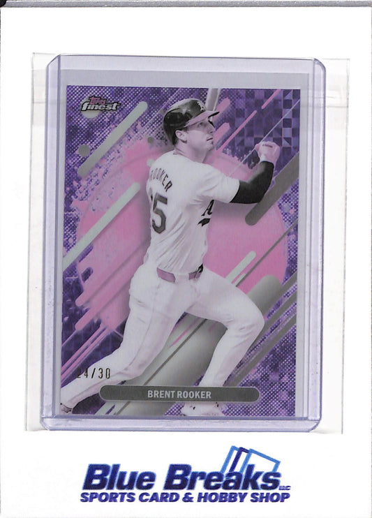 2025 Topps - Finest - Pink and Purple - Foil - Brent Rooker - 24/30 - #298 - Baseball - Athletics - drop
