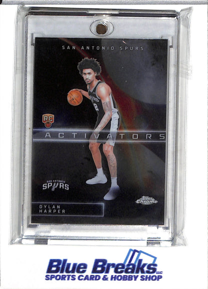 2025 Topps - Chrome - Activators - Rookie Card - Space Foil - Dylan Harper - #AC-12 - Basketball - Spurs - drop