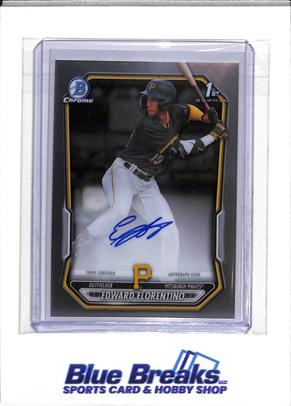 2026 Topps - Bowman Chrome - Foil - Auto - Edward Florentino - CPA-EF - Baseball - Pirates - drop