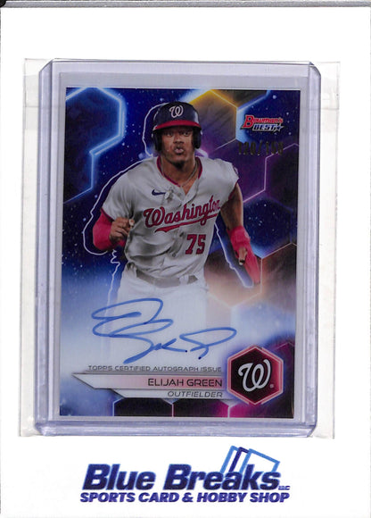 2023 Topps - Bowman's Best - Auto - Elijah Green - 120/150 - B23-EG - Baseball - Nationals - drop